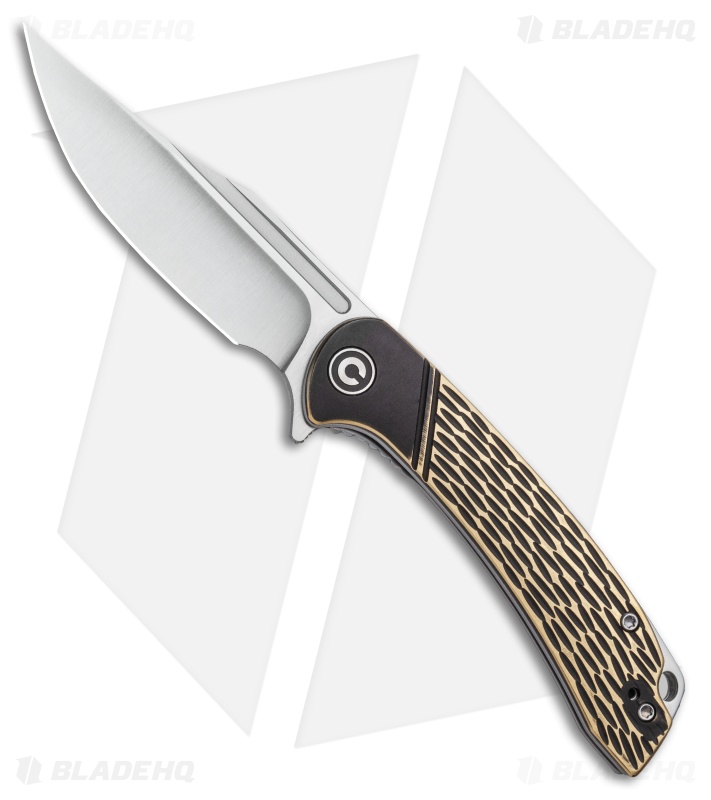 CIVIVI Dogma Liner Lock Knife Brass (3.5" Stonewash) C2014A Blade HQ