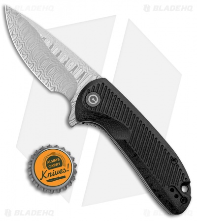 CIVIVI Durus Liner Lock Knife Black G-10 (3" Damascus) C906DS