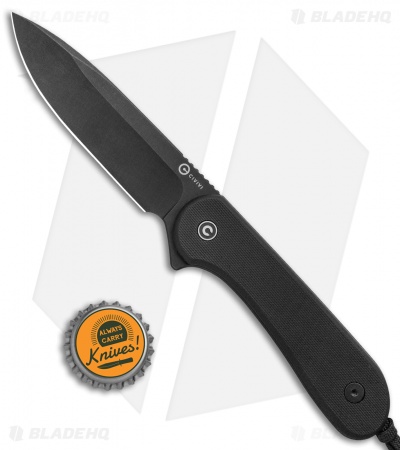 CIVIVI Elementum Fixed Blade Knife Flat Black G-10 (4" Black SW)