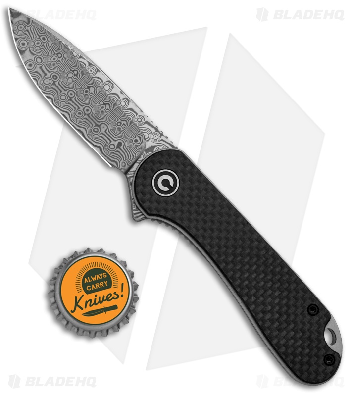 CIVIVI Elementum Knife Damascus Blade & Carbon Fiber Handle