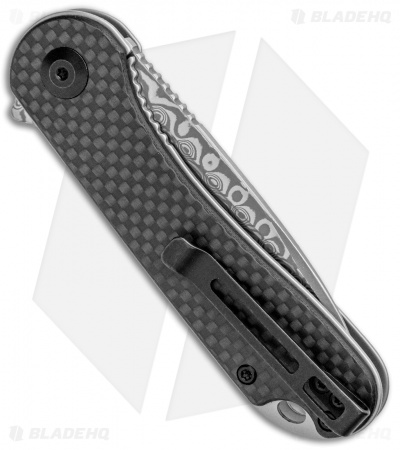 CIVIVI Elementum Liner Lock Knife Black G-10/Carbon Fiber (2.9" Damascus) C907DS