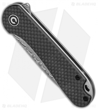 CIVIVI Elementum Liner Lock Knife Black G-10/Carbon Fiber (2.9" Damascus) C907DS