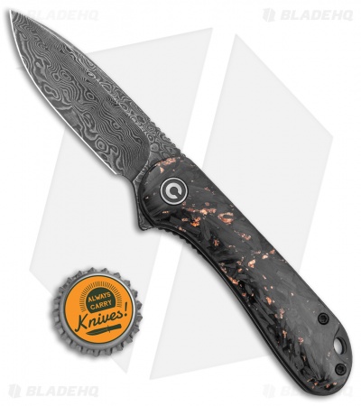 CIVIVI Elementum Liner Lock Knife Copper Shred Carbon Fiber (2.9" Damascus) 