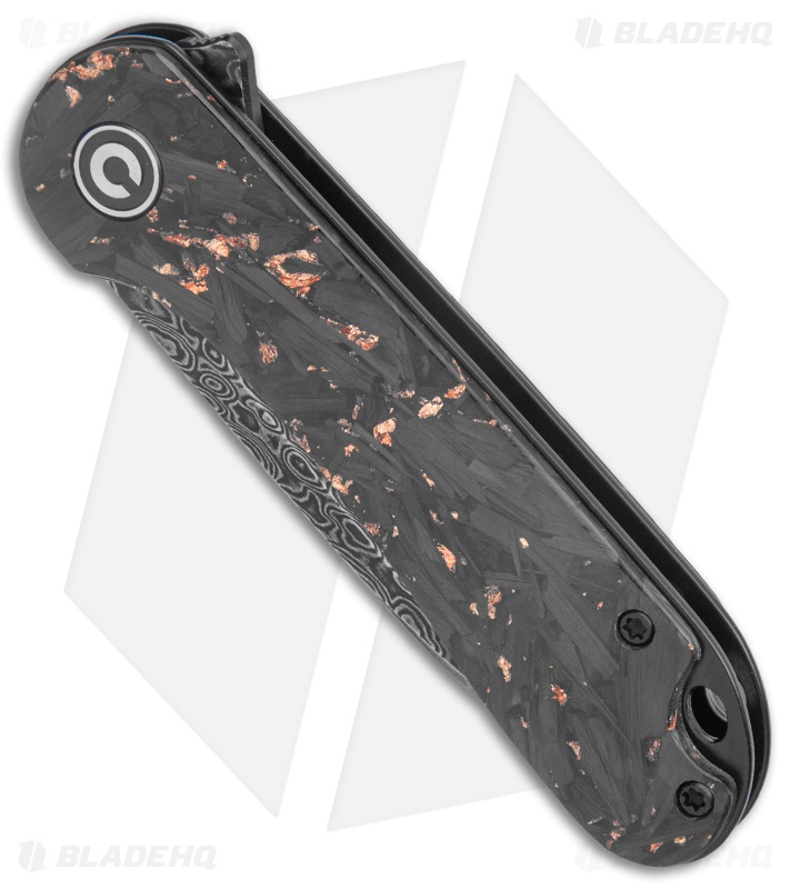 CIVIVI Elementum Liner Lock Knife Copper Shred Carbon Fiber (2.9" Damascus) 