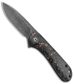 CIVIVI Elementum Liner Lock Knife Copper Shred Carbon Fiber (2.9" Damascus) 