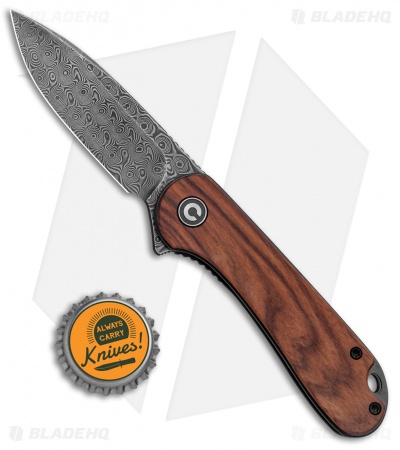 CIVIVI Elementum Liner Lock Knife Cuibourtia Wood (2.9" Damascus) C907DS-2