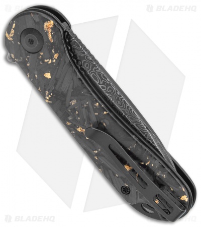 CIVIVI Elementum Liner Lock Knife Gold Shred Carbon Fiber (2.9" Damascus) 