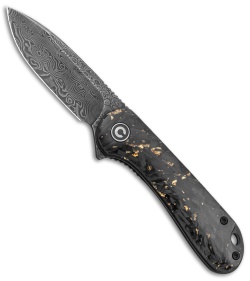 CIVIVI Elementum Liner Lock Knife Gold Shred Carbon Fiber (2.9" Damascus) 