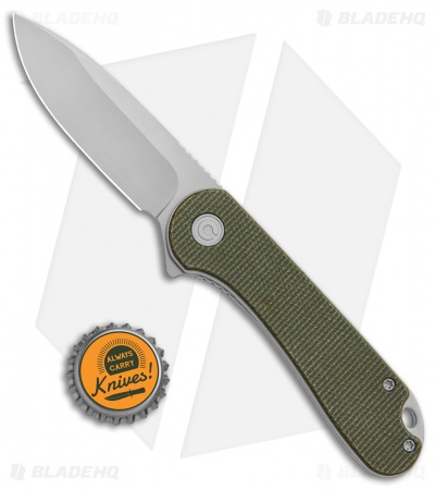CIVIVI Elementum Liner Lock Knife Green Micarta (2.9" Stonewash S35VN)