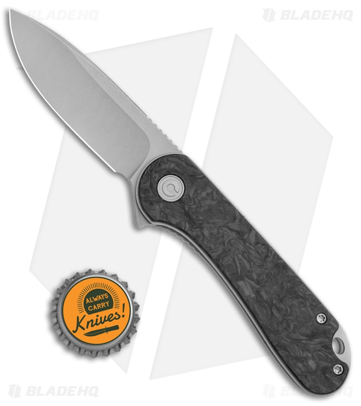CIVIVI Elementum Liner Lock Knife Marble Carbon Fiber (2.9" Stonewash)  