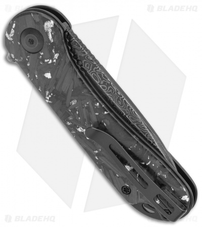 CIVIVI Elementum Liner Lock Knife Silver Shred Carbon Fiber (2.9" Damascus) 