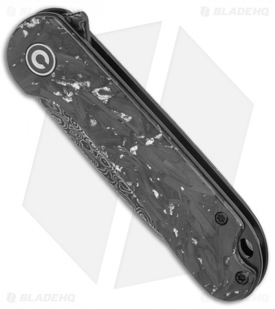 CIVIVI Elementum Liner Lock Knife Silver Shred Carbon Fiber (2.9" Damascus) 