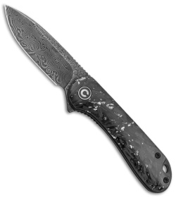 CIVIVI Elementum Liner Lock Knife Silver Shred Carbon Fiber (2.9" Damascus) 