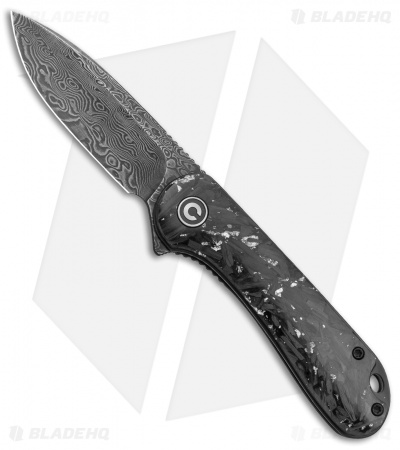CIVIVI Elementum Liner Lock Knife Silver Shred Carbon Fiber (2.9" Damascus) 