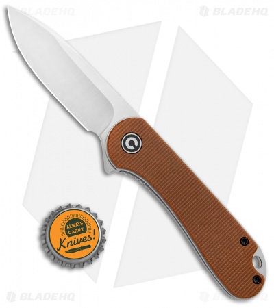 CIVIVI Elementum Liner Lock Knife Brown Micarta (2.9" Satin D2) C907M