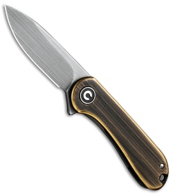 CIVIVI Mini Elementum Frame Lock Knife Hand-Rubbed Brass (1.8" Gray)  