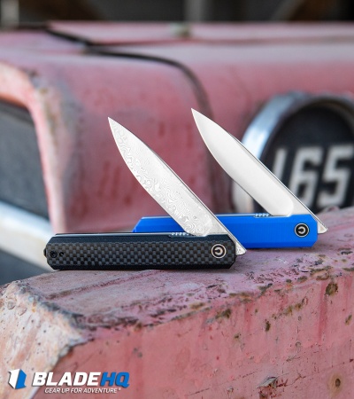 CIVIVI Exarch Liner Lock Knife Twill CF/ Black G-10 (3.22" Damascus) C2003DS-1