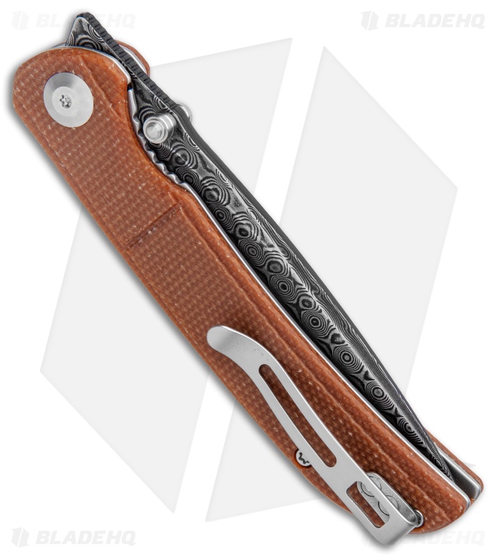 CIVIVI Imperium Liner Lock Knife Brown Micarta (3.5" Damascus) C2107DS-1