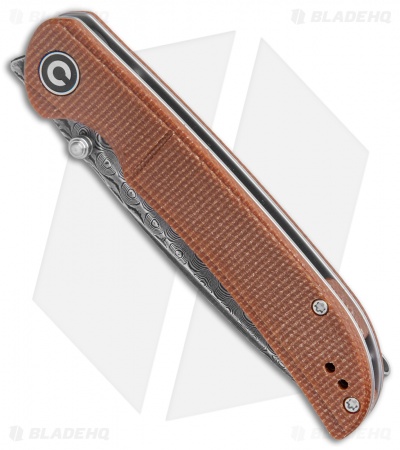 CIVIVI Imperium Liner Lock Knife Brown Micarta (3.5" Damascus) C2107DS-1