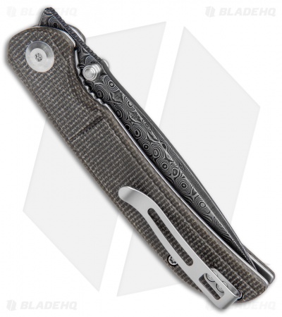 CIVIVI Imperium Liner Lock Knife Dark Green Micarta (3.5" Damascus) C2107DS-3