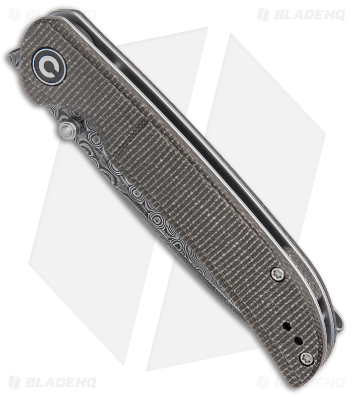 CIVIVI Imperium Liner Lock Knife Dark Green Micarta (3.5" Damascus) C2107DS-3