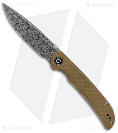 CIVIVI Imperium Liner Lock Knife Olive Micarta (3.5" Damascus) C2107DS-2