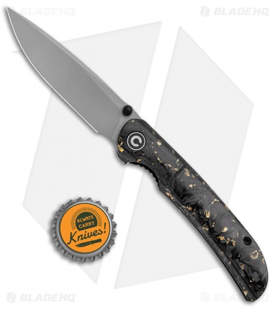 CIVIVI Imperium Liner Lock Knife Shredded CF/Gold (3.5" Stonewash) C2106A