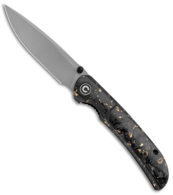 CIVIVI Imperium Liner Lock Knife Shredded CF/Gold (3.5" Stonewash) C2106A