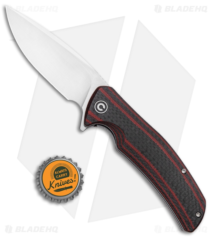 CIVIVI Incite Liner Lock Knife Red G-10/Carbon Fiber (3.7" Satin) C908C