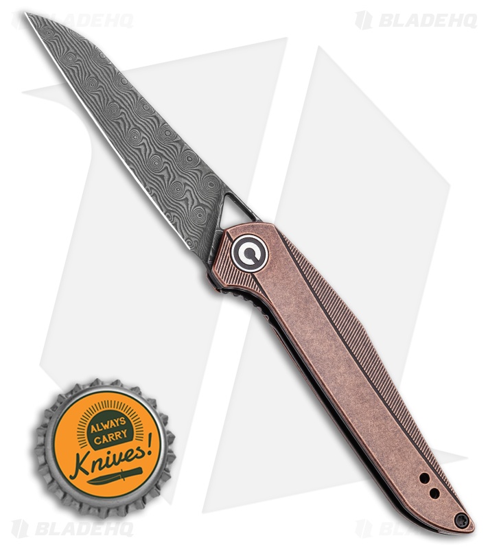 CIVIVI Isham Mckenna Liner Lock  Blackwashed Copper  (2.875 Damascus) C905DS-3