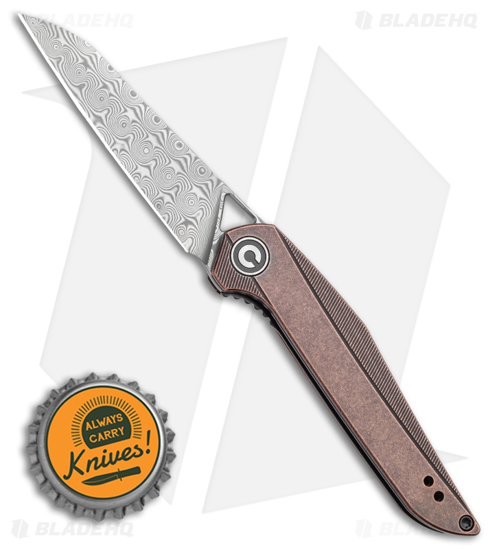 CIVIVI Isham Mckenna Liner Lock Knife Black SW Copper (2.9" Damascus) C905DS-2