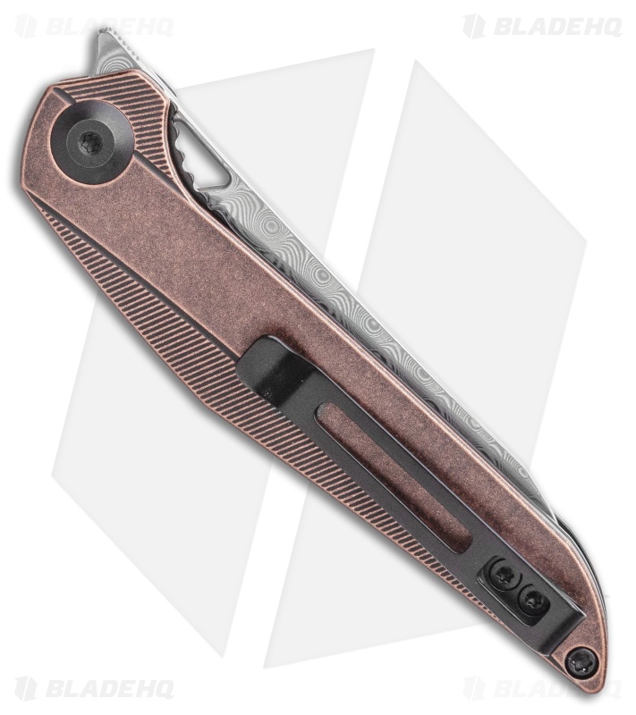 CIVIVI Isham Mckenna Liner Lock Knife Black SW Copper (2.9" Damascus) C905DS-2