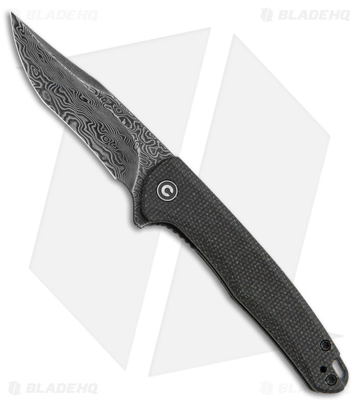 CIVIVI Mini Sandbar Knife | Black Micarta + Damascus | Blade HQ