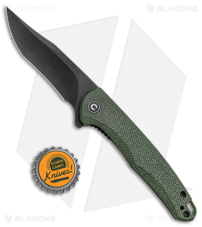 CIVIVI Mini Sandbar Liner Lock Knife Green Micarta (2.9" Black) C20011-3