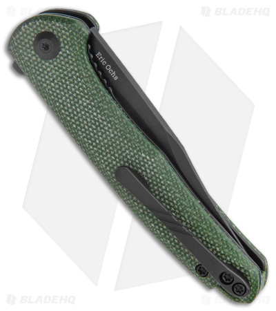 CIVIVI Mini Sandbar Liner Lock Knife Green Micarta (2.9" Black) C20011-3