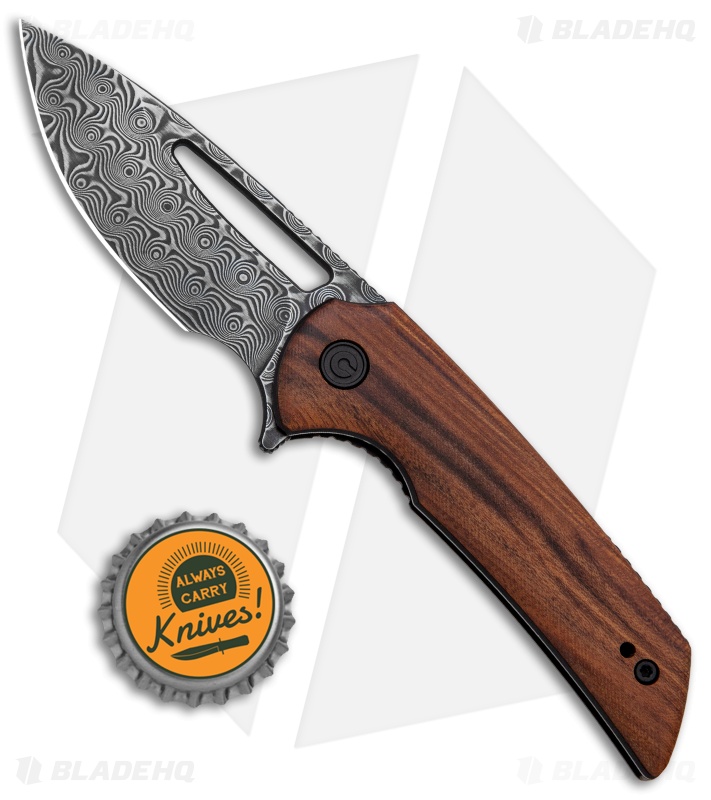 CIVIVI Ferrum Forge Odium Liner Lock Knife Cuibourtia Wood (2.6" Damascus) 
