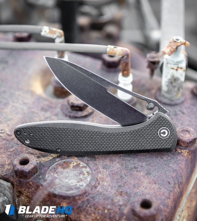 CIVIVI Picaro Liner Lock Knife Black G-10 (3.94" Black Stonewash) 