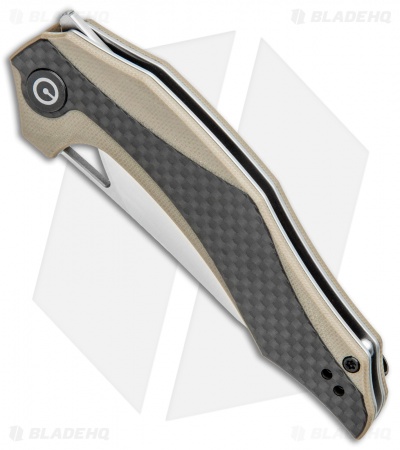 CIVIVI Isham Plethiros Flipper Knife Tan/Carbon Fiber (3.45" Satin) C904A