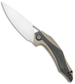 CIVIVI Isham Plethiros Flipper Knife Tan/Carbon Fiber (3.45" Satin) C904A