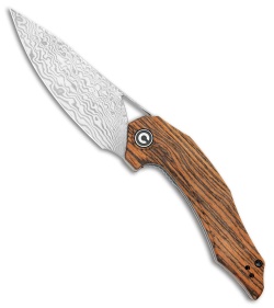 CIVIVI Isham Plethiros Flipper Knife Sandalwood (3.45" Damascus) C904DS-2