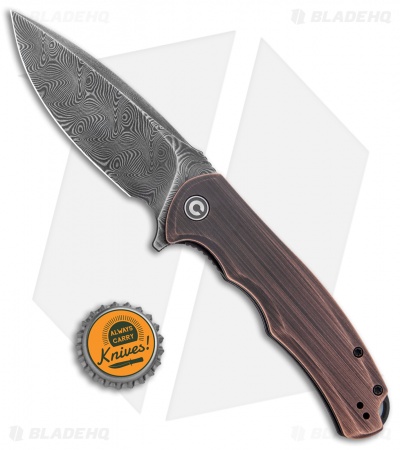 CIVIVI Praxis Liner Lock Flipper Knife Black Rubbed Copper (3.74" Damascus)