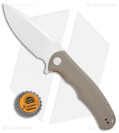 CIVIVI Praxis Flipper Liner Lock Knife Tan G-10 (3.75" Satin) C803B