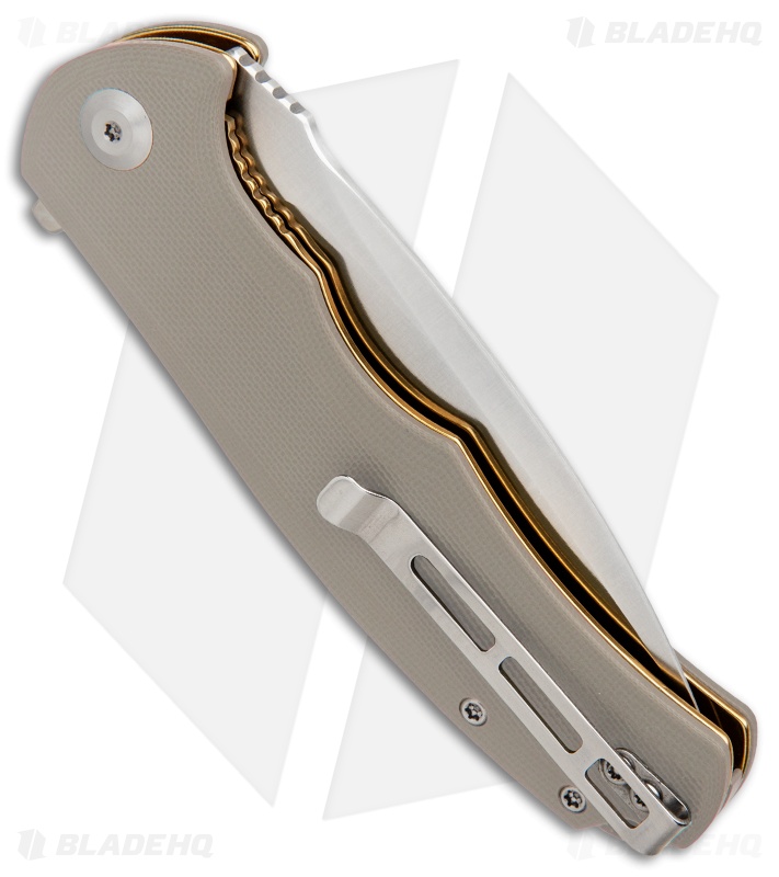 CIVIVI Praxis Flipper Liner Lock Knife Tan G-10 (3.75" Satin) C803B