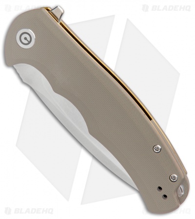 CIVIVI Praxis Flipper Liner Lock Knife Tan G-10 (3.75" Satin) C803B