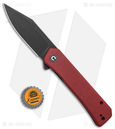CIVIVI Relic Liner Lock Knife w/Tweezers Burgundy G-10 (3.5" Black SW)
