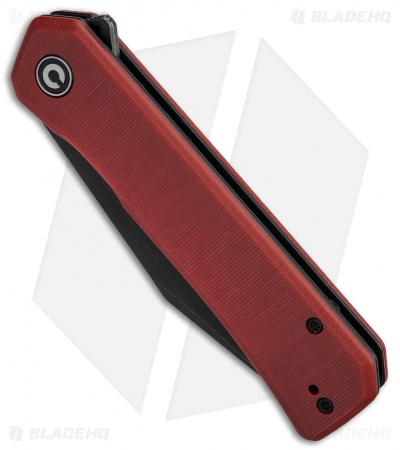 CIVIVI Relic Liner Lock Knife w/Tweezers Burgundy G-10 (3.5" Black SW)