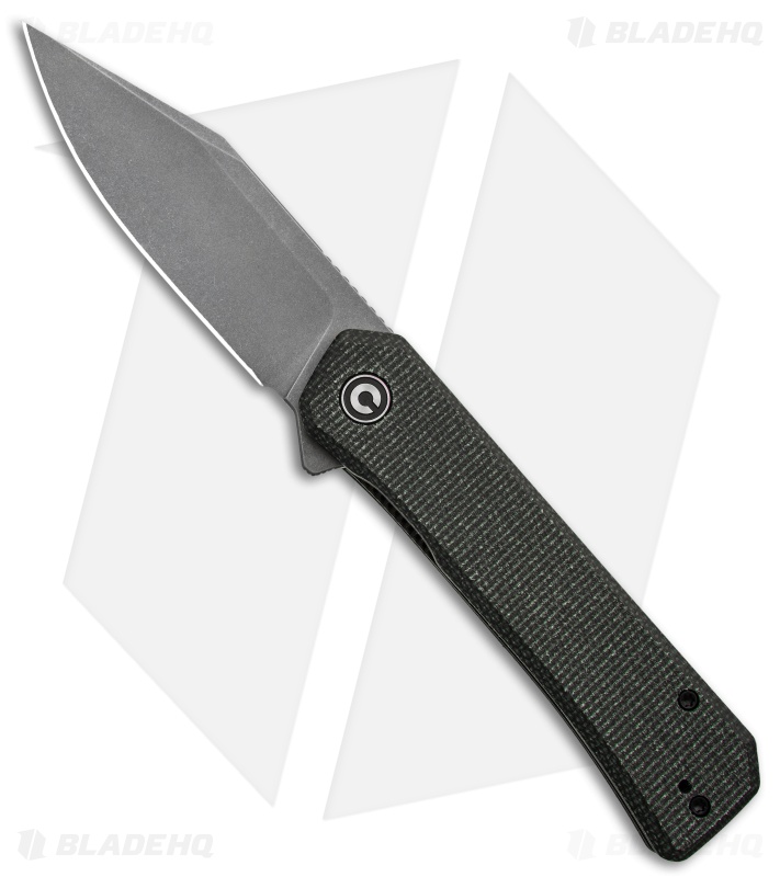 CIVIVI Relic Liner Lock Knife w/Tweezers Green Micarta (3.5" SW)