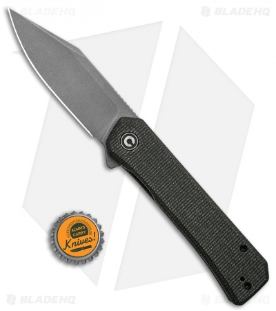 CIVIVI Relic Liner Lock Knife w/Tweezers Green Micarta (3.5" SW)
