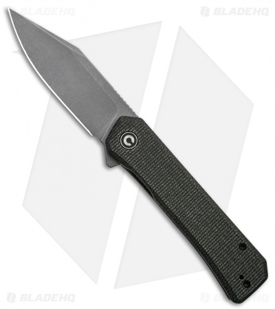 CIVIVI Relic Liner Lock Knife w/Tweezers Green Micarta (3.5" SW)