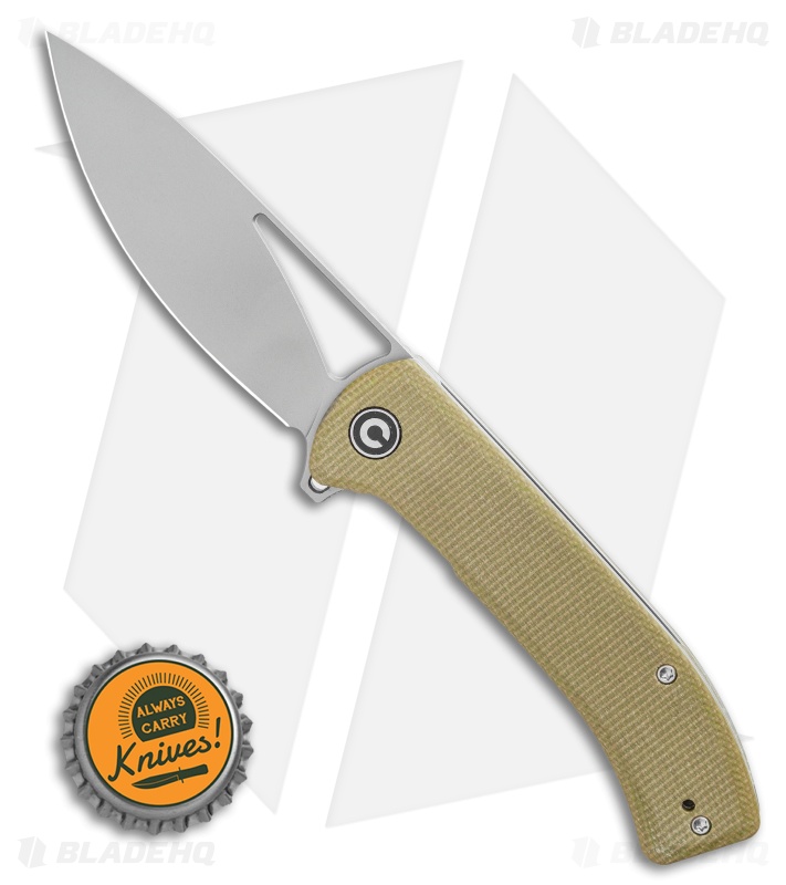CIVIVI Riffle Liner Lock Knife Olive Micarta (3.5" Stonewash) C2024B